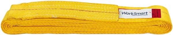 Value Collection - 12' Long x 3" Wide, 8,600 Lb Vertical Capacity, 1 Ply, Polyester Web Sling - 6,900 Lb Choker Capacity, with Endless Sling - Exact Tool & Supply