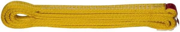 Value Collection - 4' Long x 1" Wide, 6,200 Lb Vertical Capacity, 2 Ply, Polyester Web Sling - 4,900 Lb Choker Capacity, with Endless Sling - Exact Tool & Supply