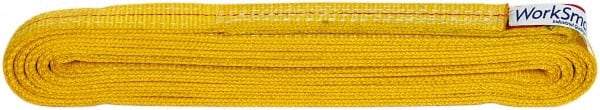 Value Collection - 8' Long x 1" Wide, 6,200 Lb Vertical Capacity, 2 Ply, Polyester Web Sling - 4,900 Lb Choker Capacity, with Endless Sling - Exact Tool & Supply