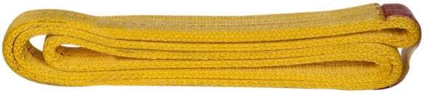 Value Collection - 4' Long x 2" Wide, 12,200 Lb Vertical Capacity, 2 Ply, Polyester Web Sling - 9,800 Lb Choker Capacity, with Endless Sling - Exact Tool & Supply