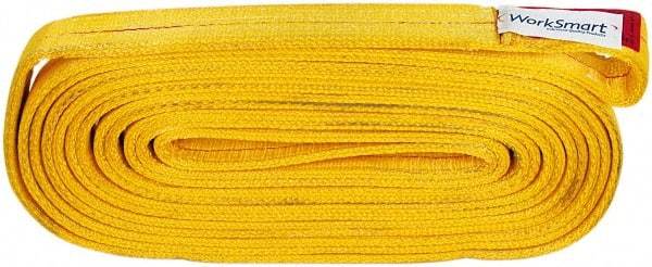 Value Collection - 20' Long x 2" Wide, 12,200 Lb Vertical Capacity, 2 Ply, Polyester Web Sling - 9,800 Lb Choker Capacity, with Endless Sling - Exact Tool & Supply