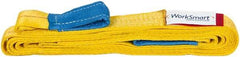 Value Collection - 12' Long x 2" Wide, 3,200 Lb Vertical Capacity, 1 Ply, Polyester Web Sling - 2,500 Lb Choker Capacity, with Eye & Eye (Twisted) - Exact Tool & Supply