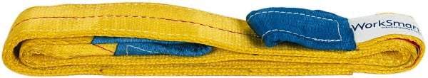 Value Collection - 6' Long x 2" Wide, 6,400 Lb Vertical Capacity, 2 Ply, Polyester Web Sling - 5,000 Lb Choker Capacity, with Eye & Eye (Twisted) - Exact Tool & Supply