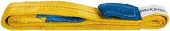 Value Collection - 6' Long x 2" Wide, 6,400 Lb Vertical Capacity, 2 Ply, Polyester Web Sling - 5,000 Lb Choker Capacity, with Eye & Eye (Twisted) - Exact Tool & Supply