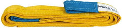 Value Collection - 8' Long x 2" Wide, 6,400 Lb Vertical Capacity, 2 Ply, Polyester Web Sling - 5,000 Lb Choker Capacity, with Eye & Eye (Twisted) - Exact Tool & Supply