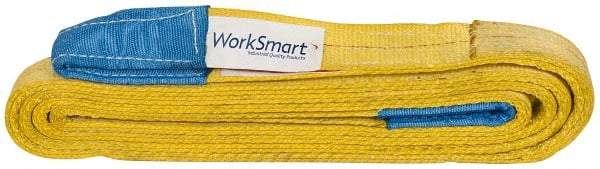 Value Collection - 10' Long x 2" Wide, 6,400 Lb Vertical Capacity, 2 Ply, Polyester Web Sling - 5,000 Lb Choker Capacity, with Eye & Eye (Twisted) - Exact Tool & Supply
