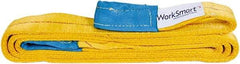 Value Collection - 12' Long x 2" Wide, 6,400 Lb Vertical Capacity, 2 Ply, Polyester Web Sling - 5,000 Lb Choker Capacity, with Eye & Eye (Twisted) - Exact Tool & Supply