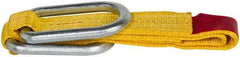Value Collection - 4' Long x 2" Wide, 3,200 Lb Vertical Capacity, 1 Ply, Polyester Web Sling - 2,500 Lb Choker Capacity, with Hardware (Unilink) - Exact Tool & Supply