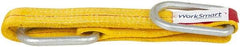 Value Collection - 3' Long x 2" Wide, 6,400 Lb Vertical Capacity, 2 Ply, Polyester Web Sling - 5,000 Lb Choker Capacity, with Hardware (Unilink) - Exact Tool & Supply