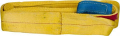 Value Collection - 20' Long x 4" Wide, 11,500 Lb Vertical Capacity, 2 Ply, Polyester Web Sling - 9,200 Lb Choker Capacity, with Eye & Eye (Flat) - Exact Tool & Supply