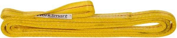 Value Collection - 10' Long x 1" Wide, 3,200 Lb Vertical Capacity, 2 Ply, Polyester Web Sling - 2,500 Lb Choker Capacity, with Eye & Eye (Twisted) - Exact Tool & Supply