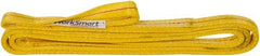 Value Collection - 10' Long x 1" Wide, 3,200 Lb Vertical Capacity, 2 Ply, Polyester Web Sling - 2,500 Lb Choker Capacity, with Eye & Eye (Twisted) - Exact Tool & Supply