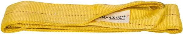 Value Collection - 6' Long x 4" Wide, 11,500 Lb Vertical Capacity, 2 Ply, Polyester Web Sling - 9,200 Lb Choker Capacity, with Eye & Eye (Twisted) - Exact Tool & Supply