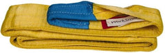 Value Collection - 10' Long x 4" Wide, 11,500 Lb Vertical Capacity, 2 Ply, Polyester Web Sling - 9,200 Lb Choker Capacity, Yellow, with Eye & Eye (Twisted) - Exact Tool & Supply