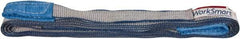 Value Collection - 14' Long x 1" Wide, 1,600 Lb Vertical Capacity, 1 Ply, Polyester Web Sling - 1,250 Lb Choker Capacity, with Eye & Eye (Flat) - Exact Tool & Supply