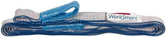 Value Collection - 16' Long x 1" Wide, 1,600 Lb Vertical Capacity, 1 Ply, Polyester Web Sling - 1,250 Lb Choker Capacity, with Eye & Eye (Flat) - Exact Tool & Supply