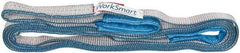 Value Collection - 18' Long x 1" Wide, 1,600 Lb Vertical Capacity, 1 Ply, Polyester Web Sling - 1,250 Lb Choker Capacity, with Eye & Eye (Flat) - Exact Tool & Supply