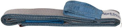 Value Collection - 8' Long x 2" Wide, 3,200 Lb Vertical Capacity, 1 Ply, Polyester Web Sling - 2,500 Lb Choker Capacity, Silver (Color), with Eye & Eye (Flat) - Exact Tool & Supply