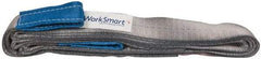 Value Collection - 14' Long x 2" Wide, 3,200 Lb Vertical Capacity, 1 Ply, Polyester Web Sling - 2,500 Lb Choker Capacity, Silver (Color), with Eye & Eye (Flat) - Exact Tool & Supply