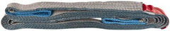 Value Collection - 18' Long x 2" Wide, 3,200 Lb Vertical Capacity, 1 Ply, Polyester Web Sling - 2,500 Lb Choker Capacity, Silver (Color), with Eye & Eye (Flat) - Exact Tool & Supply