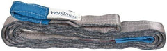 Value Collection - 20' Long x 2" Wide, 3,200 Lb Vertical Capacity, 1 Ply, Polyester Web Sling - 2,500 Lb Choker Capacity, Silver (Color), with Eye & Eye (Flat) - Exact Tool & Supply