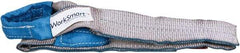 Value Collection - 4' Long x 3" Wide, 4,800 Lb Vertical Capacity, 1 Ply, Polyester Web Sling - 3,800 Lb Choker Capacity, Silver (Color), with Eye & Eye (Flat) - Exact Tool & Supply