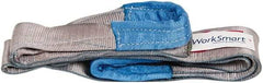 Value Collection - 6' Long x 3" Wide, 4,800 Lb Vertical Capacity, 1 Ply, Polyester Web Sling - 3,800 Lb Choker Capacity, Silver (Color), with Eye & Eye (Flat) - Exact Tool & Supply