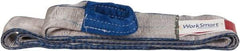 Value Collection - 12' Long x 3" Wide, 4,800 Lb Vertical Capacity, 1 Ply, Polyester Web Sling - 3,800 Lb Choker Capacity, with Eye & Eye (Flat) - Exact Tool & Supply