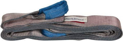 Value Collection - 20' Long x 3" Wide, 4,800 Lb Vertical Capacity, 1 Ply, Polyester Web Sling - 3,800 Lb Choker Capacity, with Eye & Eye (Flat) - Exact Tool & Supply