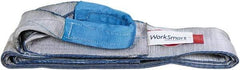 Value Collection - 12' Long x 4" Wide, 6,400 Lb Vertical Capacity, 1 Ply, Polyester Web Sling - 5,000 Lb Choker Capacity, with Eye & Eye (Flat) - Exact Tool & Supply