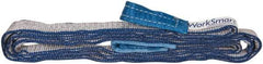 Value Collection - 10' Long x 1" Wide, 3,200 Lb Vertical Capacity, 2 Ply, Polyester Web Sling - 2,500 Lb Choker Capacity, Silver (Color), with Eye & Eye (Flat) - Exact Tool & Supply