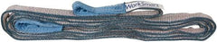Value Collection - 12' Long x 1" Wide, 3,200 Lb Vertical Capacity, 2 Ply, Polyester Web Sling - 2,500 Lb Choker Capacity, Silver (Color), with Eye & Eye (Flat) - Exact Tool & Supply