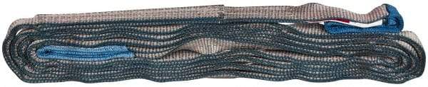 Value Collection - 14' Long x 1" Wide, 3,200 Lb Vertical Capacity, 2 Ply, Polyester Web Sling - 2,500 Lb Choker Capacity, with Eye & Eye (Flat) - Exact Tool & Supply