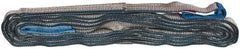 Value Collection - 14' Long x 1" Wide, 3,200 Lb Vertical Capacity, 2 Ply, Polyester Web Sling - 2,500 Lb Choker Capacity, with Eye & Eye (Flat) - Exact Tool & Supply