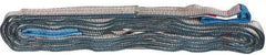 Value Collection - 16' Long x 1" Wide, 3,200 Lb Vertical Capacity, 2 Ply, Polyester Web Sling - 2,500 Lb Choker Capacity, with Eye & Eye (Flat) - Exact Tool & Supply
