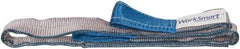 Value Collection - 5' Long x 2" Wide, 6,400 Lb Vertical Capacity, 2 Ply, Polyester Web Sling - 5,000 Lb Choker Capacity, Silver (Color), with Eye & Eye (Flat) - Exact Tool & Supply