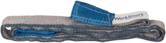 Value Collection - 8' Long x 2" Wide, 6,400 Lb Vertical Capacity, 2 Ply, Polyester Web Sling - 5,000 Lb Choker Capacity, Silver (Color), with Eye & Eye (Flat) - Exact Tool & Supply