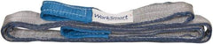 Value Collection - 9' Long x 2" Wide, 6,400 Lb Vertical Capacity, 2 Ply, Polyester Web Sling - 5,000 Lb Choker Capacity, Silver (Color), with Eye & Eye (Flat) - Exact Tool & Supply