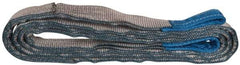 Value Collection - 12' Long x 2" Wide, 6,400 Lb Vertical Capacity, 2 Ply, Polyester Web Sling - 5,000 Lb Choker Capacity, Silver (Color), with Eye & Eye (Flat) - Exact Tool & Supply