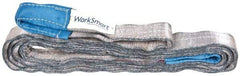 Value Collection - 14' Long x 2" Wide, 6,400 Lb Vertical Capacity, 2 Ply, Polyester Web Sling - 5,000 Lb Choker Capacity, with Eye & Eye (Flat) - Exact Tool & Supply