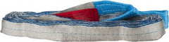 Value Collection - 16' Long x 2" Wide, 6,400 Lb Vertical Capacity, 2 Ply, Polyester Web Sling - 5,000 Lb Choker Capacity, Silver (Color), with Eye & Eye (Flat) - Exact Tool & Supply