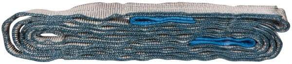 Value Collection - 18' Long x 2" Wide, 6,400 Lb Vertical Capacity, 2 Ply, Polyester Web Sling - 5,000 Lb Choker Capacity, with Eye & Eye (Flat) - Exact Tool & Supply
