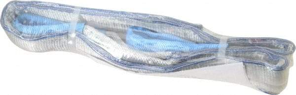 Value Collection - 5' Long x 3" Wide, 8,600 Lb Vertical Capacity, 2 Ply, Polyester Web Sling - 6,900 Lb Choker Capacity, with Eye & Eye (Flat) - Exact Tool & Supply