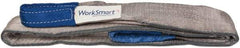 Value Collection - 6' Long x 3" Wide, 8,600 Lb Vertical Capacity, 2 Ply, Polyester Web Sling - 6,900 Lb Choker Capacity, Silver (Color), with Eye & Eye (Flat) - Exact Tool & Supply
