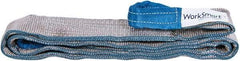 Value Collection - 9' Long x 3" Wide, 8,600 Lb Vertical Capacity, 2 Ply, Polyester Web Sling - 6,900 Lb Choker Capacity, with Eye & Eye (Flat) - Exact Tool & Supply