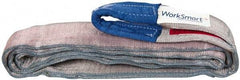 Value Collection - 10' Long x 3" Wide, 8,600 Lb Vertical Capacity, 2 Ply, Polyester Web Sling - 6,900 Lb Choker Capacity, Silver (Color), with Eye & Eye (Flat) - Exact Tool & Supply