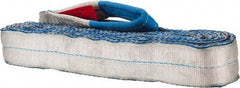 Value Collection - 18' Long x 3" Wide, 8,600 Lb Vertical Capacity, 2 Ply, Polyester Web Sling - 6,900 Lb Choker Capacity, with Eye & Eye (Flat) - Exact Tool & Supply