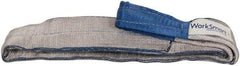 Value Collection - 5' Long x 4" Wide, 11,500 Lb Vertical Capacity, 2 Ply, Polyester Web Sling - 9,200 Lb Choker Capacity, Silver (Color), with Eye & Eye (Flat) - Exact Tool & Supply