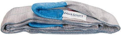 Value Collection - 8' Long x 4" Wide, 11,500 Lb Vertical Capacity, 2 Ply, Polyester Web Sling - 9,200 Lb Choker Capacity, Silver (Color), with Eye & Eye (Flat) - Exact Tool & Supply