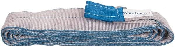 Value Collection - 14' Long x 4" Wide, 11,500 Lb Vertical Capacity, 2 Ply, Polyester Web Sling - 9,200 Lb Choker Capacity, with Eye & Eye (Flat) - Exact Tool & Supply